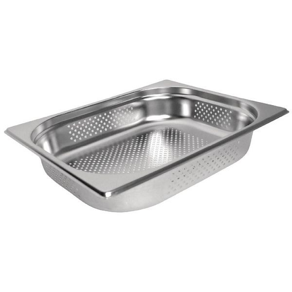 Conteneur Vogue GN en acier inoxydable 15cm GN1 / 2 perforé, K846