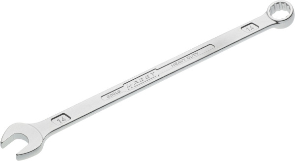 Clé mixte Hazet, extra longue, design fin, profil de traction à double hexagone externe, 14 mm, 600LG-14