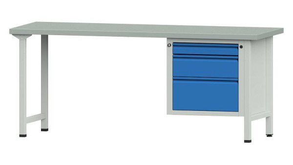 Établis ANKE Établi combiné, modèle 730 E, 2000 x 700 x 840 mm, RAL 7035/5012, ZBP 40 mm, 510.814