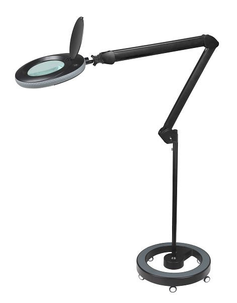 Lampe loupe Lumeno 7215SW et support 6159SW dans un set, 5 dioptries avec support roulant, noir, UE : 2 pièces, LUM61597215SW