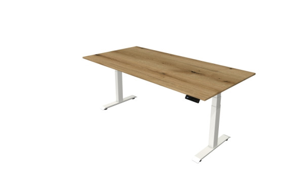 Kerkmann table debout/assise Move 4 nouveau 200 x 100 cm structure blanc, plateau chêne, 10090955