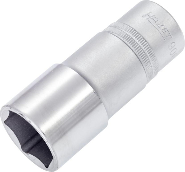 Douille Hazet, hexagonale, carré creux 12,5 mm (1/2"), 27 mm, type long avec moletage, 900LG-27