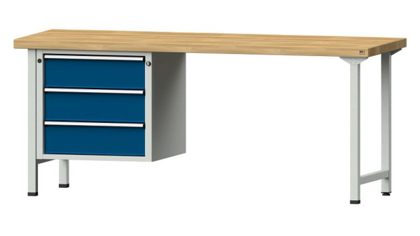 Établis ANKE Établi combiné, modèle 726 V, 2000 x 700 x 850 mm, RAL 7035/5010, BMP 50 mm, 410.746