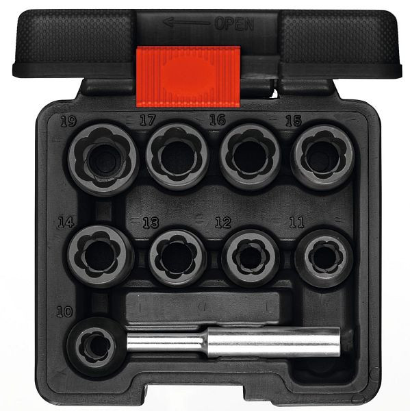 GEDORE extracteur de rainure en spirale rouge 1/2 SW10-19mm 10 pièces, 3300034