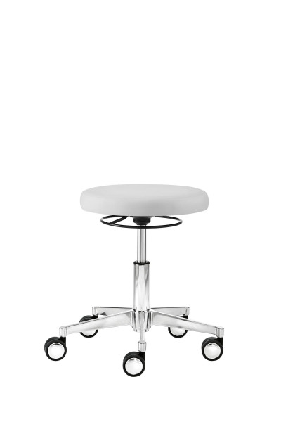 Tabouret pivotant fonctionnel Mayer Sitzmöbel , avec maxi plaque, hauteur d'assise 41,5 - 52,5 cm, blanc polaire, 1296_30582