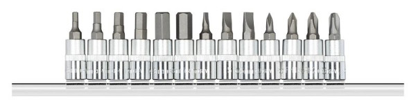 Embouts de tournevis GEDORE rouges 1/4", six pans creux, fendu, PH, sur barrette de connexion, 13 pièces, 3300022