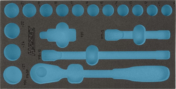 Insert en mousse souple Hazet à 2 composants, pour 163-191/18, 932/18, dimensions / longueur : 342 mm x 172 mm, 163-191L