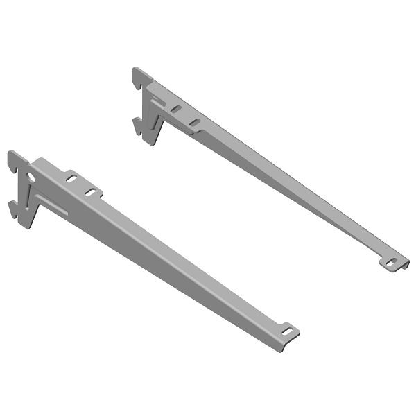 Équerre système Element, AVEC CLIP, gauche et droite, VRAC, 280 mm, ALU BLANC, UE: 10 paires, 10300-00037