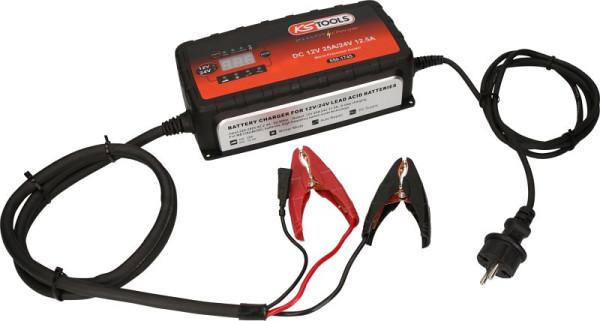 KS Tools 12V + 24V SMARTcharger chargeur de batterie haute fréquence 25A/12, 5A, 550.1745