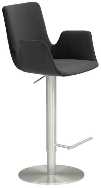 Mayer Sitzmöbel , structure en chrome brossé, aspect acier inoxydable, assise avec accoudoirs intégrés, graphite, 1220_04_30480