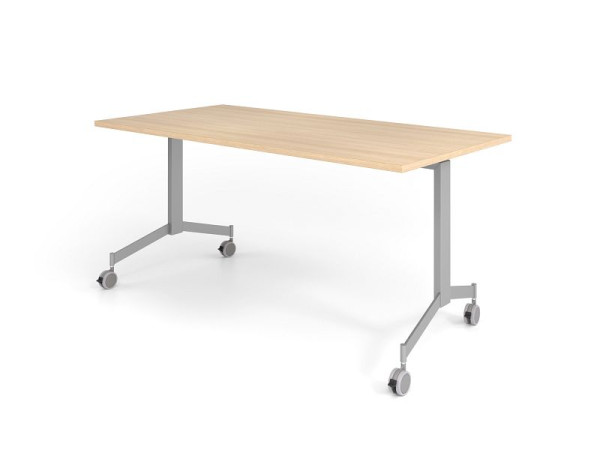 Table pliante mobile Hammerbacher 160x80cm, chêne, plateau inclinable à 90°, VKF16/E/S