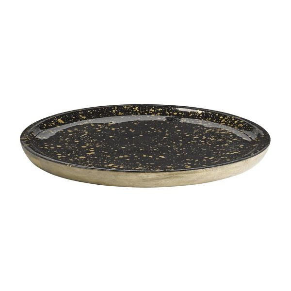 Plateau/assiette APS "MANGO", bois de manguier, revêtement intérieur en résine époxy, Ø 35,5 cm, 01058