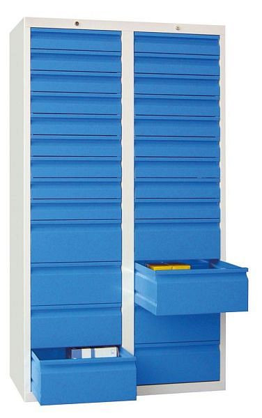 Armoire à tiroirs PAVOY avec guides coulissants, capacité de charge 15 kg, 43447-100-004