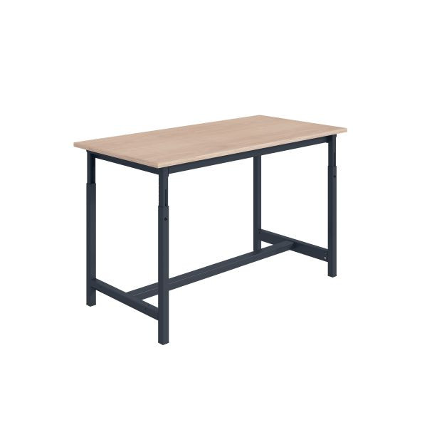 Etabli SOFAME PTH, réglable en hauteur mécaniquement, L 1200 x P 750 x H 764 à 1044 mm, plan de travail multiplex 24 mm, gris anthracite RAL 7016, W010020256GA