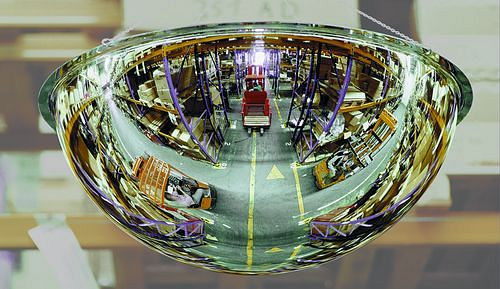 Miroir panoramique DENIOS PS 360-13, en verre acrylique, 360°, pour montage au plafond, 129-692