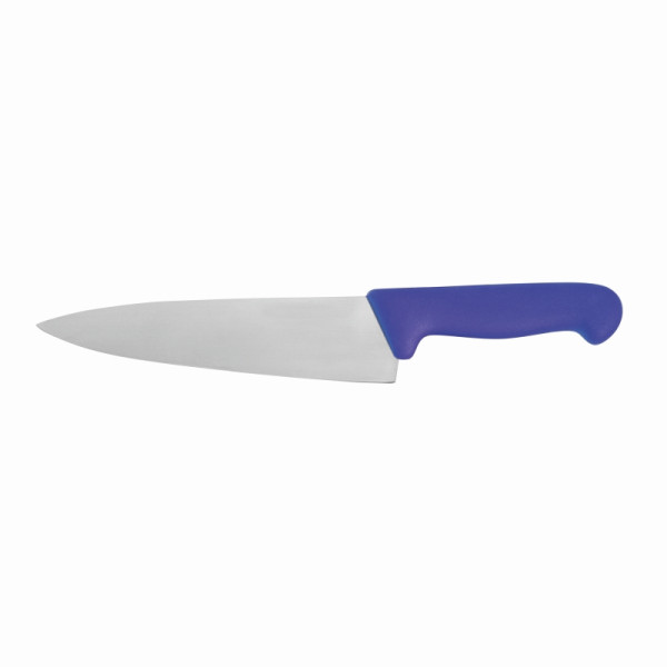 Couteau de chef Schneider, taille : 20 cm, manche bleu, 260813