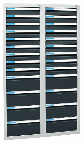 armoire à tiroirs émoussés série ESTA, RAL 7035/7016, 26 tiroirs (18x100, 8x200 mm), 7604771