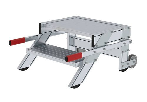 Plate-forme de travail mobile Krause, en aluminium, 2 marches, largeur de marche 600 mm, 274506
