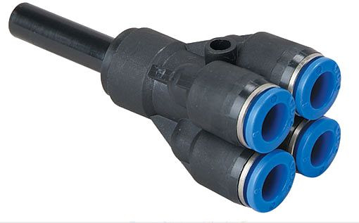temporisateur B-YSr2-8-6-KU, connecteur Y réducteur en plastique/laiton nickelé en double, UE : 5 pièces, 03180351