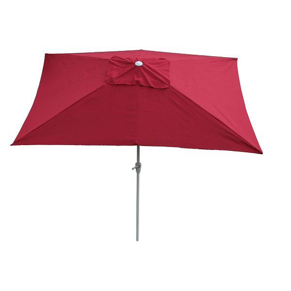 Parasol Mendler N23, parasol de jardin, 2x3m rectangulaire, inclinable, polyester/aluminium 4,5kg, bordeaux, 17309