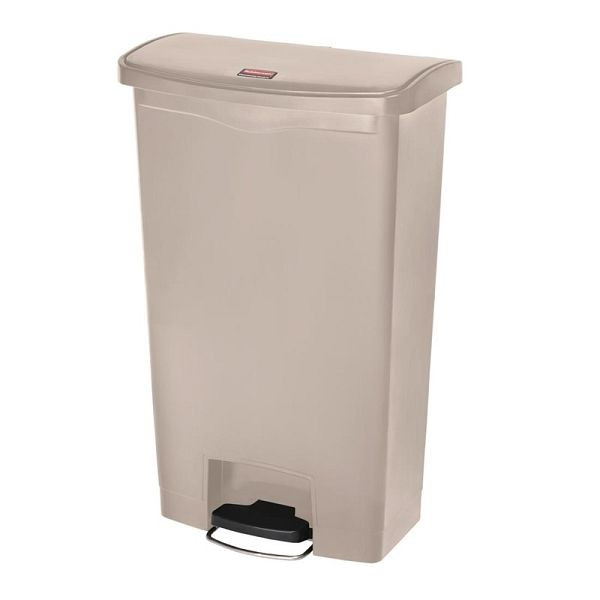 Poubelle à pédale Rubbermaid Slim Jim Front Step beige 68L, GL033