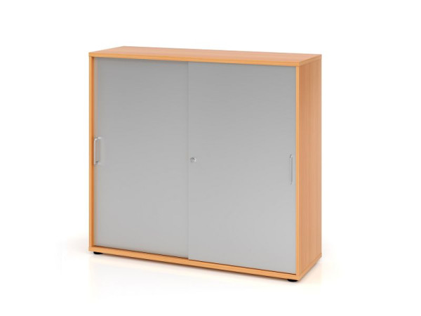 Armoire à portes coulissantes Hammerbacher 1753S BS, 3 OH, corps : hêtre / façade : argent, 120 x 40 x 110 cm (LxPxH), V1753S/6/S/BS