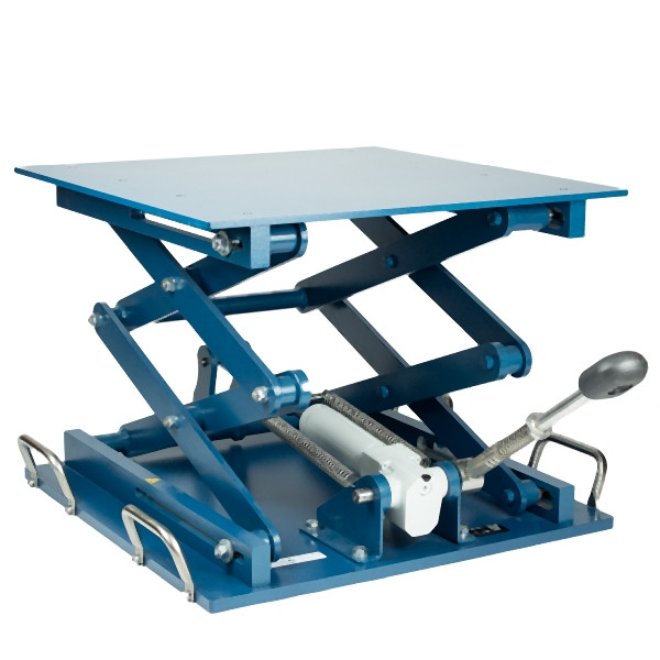 Ascenseur de laboratoire hydraulique JUCHHEIM, 500 x 500 mm, plaque de recouvrement en acier inoxydable, 02295 DP E