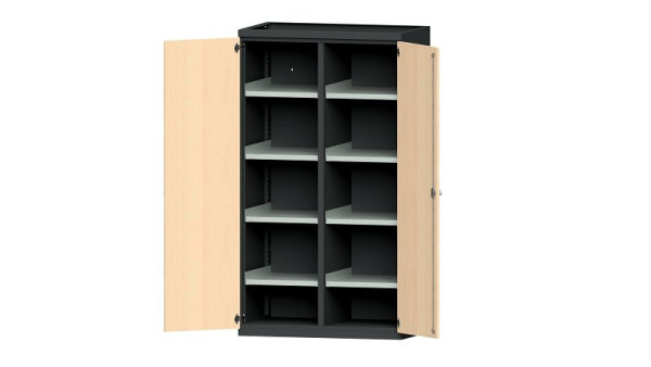 Etablis ANKE, armoire pour charges lourdes, modèle 201 VH, 1085 x 630 x 1950 mm, RAL 7016/décor hêtre, 620.018
