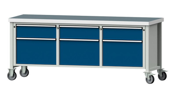 Établis ANKE Établi en caisson, modèle 223 V, 2000 x 700 x 850 mm, RAL 7035/5010, UBP 50 mm, 306.166