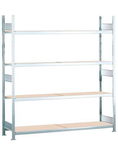Étagère à grande portée Schulte avec panneaux de particules, champ de base, 4 niveaux de rangement, largeur des compartiments 2000 mm, 2060 x 636 x 2500 mm, 278952