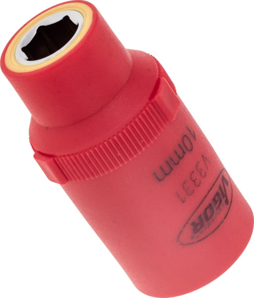 VIGOR Insert de clé à douille VDE, carré creux 12,5 mm (1/2 pouce), profil à six pans extérieurs, 10 mm, V3331