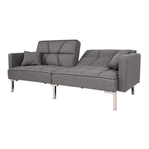 Canapé-lit Mendler HWC-K65, canapé-lit canapé-lit lit d'appoint, fonction de couchage surface de couchage 170x104 cm, tissu/textile gris, 96644