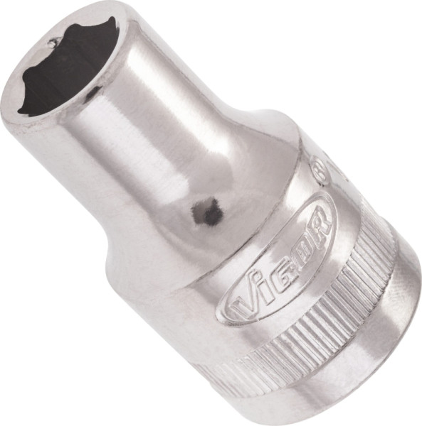 Insert de clé à douille VIGOR, carré creux 12,5 mm (1/2 pouce), profil à six pans extérieurs, 10 mm, V2465N