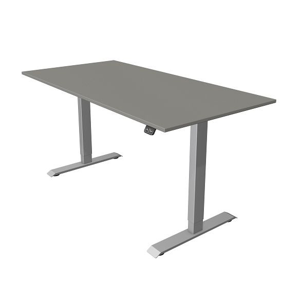 Table compacte Kerkmann L 1600 x P 800 mm, réglable en hauteur électriquement de 740 à 1230 mm, graphite, 10227312