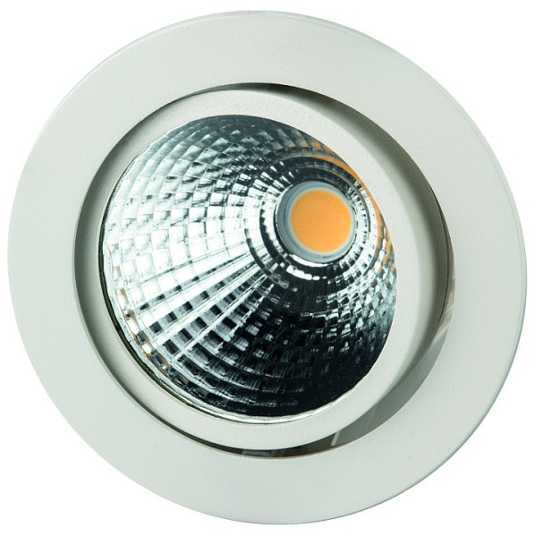 rutec Projekt GLIN COB LED - spot encastrable, orientable, rond, 500mA, 20W, IP40, 3000K, CRI80 - blanc, PEH801WWOK
