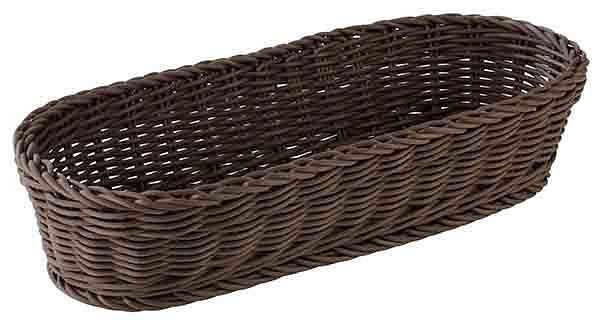 Panier à baguette APS, ovale, 40 x 16 cm, hauteur : 8 cm, polypropylène, marron, -PROFI LINE-, 50823