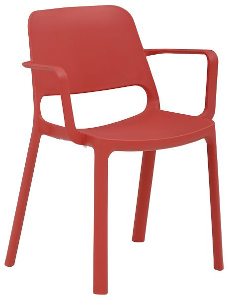 Mayer Sitzmöbel myNUKE chaise empilable avec accoudoirs, plastique rouge framboise, structure rouge framboise, 2051_64