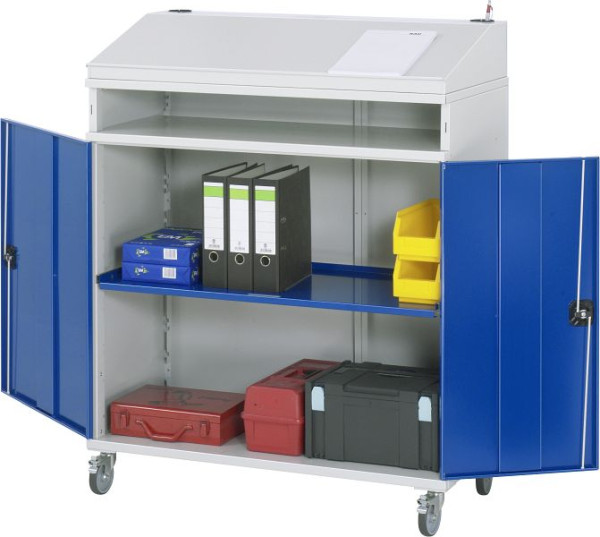 Bureau debout avec armoire latérale RAU - modèle 01, L1100 x P520 x H1235/1345 mm, 07-1100-M01F.11