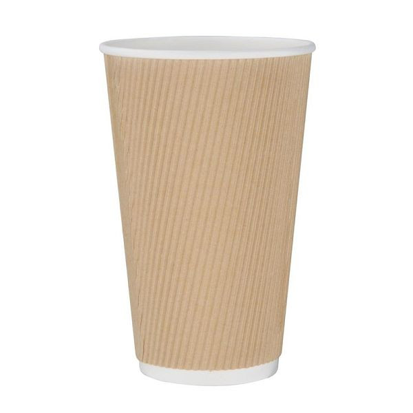 Gobelet pour boisson chaude Fiesta en carton ondulé marron 455 ml, UE : 25 pièces, GF025