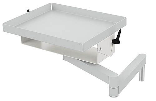 Bras pivotant Bedrunka+Hirth avec étagère inclinable, dimensions en mm (LxPxH) : 450 x 350 x 40, 07.98.13