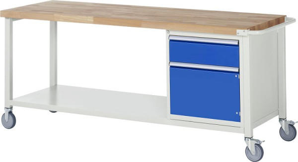 Etabli mobile RAU 8000 - modèle 8152, L2000 x P700 x H880-1080 mm, base système L1995 x P650 mm, 1 x tiroir, 1 x porte battante, 05-8152A6-207B4H.11