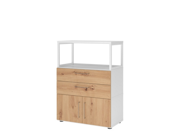 Armoire combinée Hammerbacher, 3OH, blanc/chêne astre, VFW38K1RG/W/R/BS