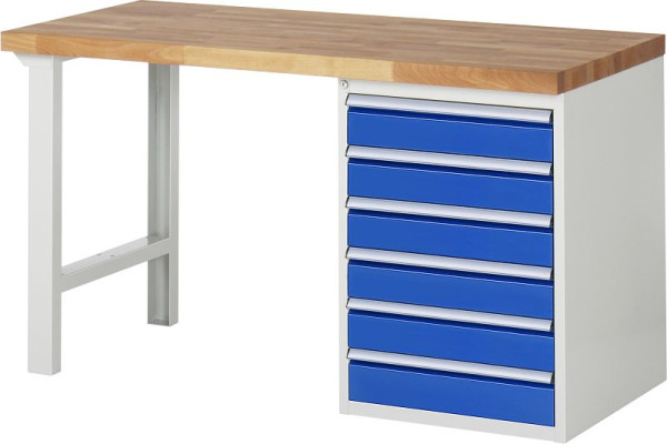 Etabli RAU série 7000 - modèle 7516-1, L1500 x P700 x H890 mm, base système L1500 x P650 x H850 mm, 03-7516A1-157B4M.11