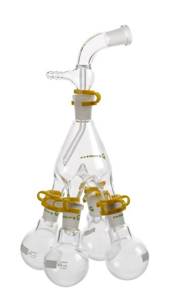 Partie avant Rettberg, courbée, manchon NS 29/32, cône NS 29/32, pour alambic Bredt, verre borosilicaté 3.3, 134091229