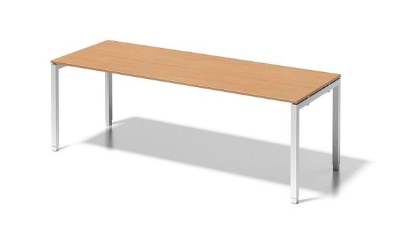 Bureau Bisley Cito, structure en U réglable en hauteur 650-850 mm, H 19 x L 2200 x P 800 mm, hêtre/blanc signalisation, DUH2208BC396