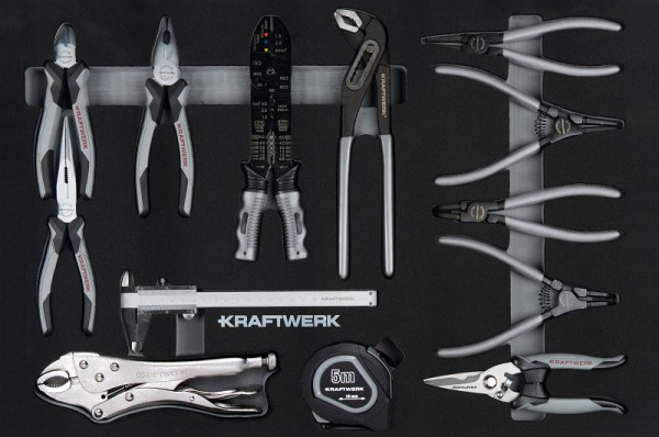 Pince et plateau pour outils de mesure Kraftwerk BASIC LINE EVA, 60x40 cm, 13 pièces, 105.102.014