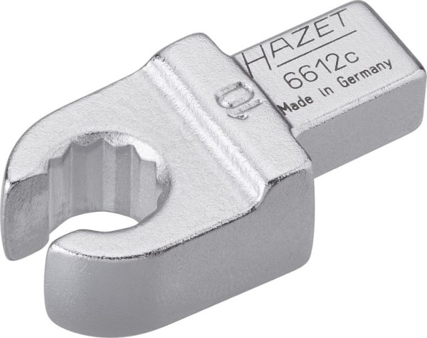 Clé polygonale à insert Hazet, ouverte, carré d'insertion 9 x 12 mm, profil extérieur à double hexagone, 10 mm, 6612C-10