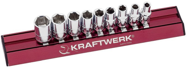 Jeu de 9 clés à douilles Kraftwerk, tailles en pouces MAGALU 1/4", 100599