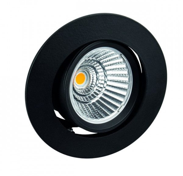 rutec Projekt BAN COB LED - spot encastrable orientable, rond, 350mA, 7W, IP40, 2700K, CRI90 - noir, PEG352UWWOK