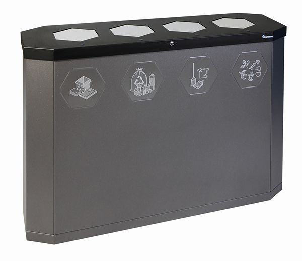Station de recyclage Blunt Sixco 4 Swing, fer mica DB 703, 830x1200x355 mm (HxLxP), 560-180-03